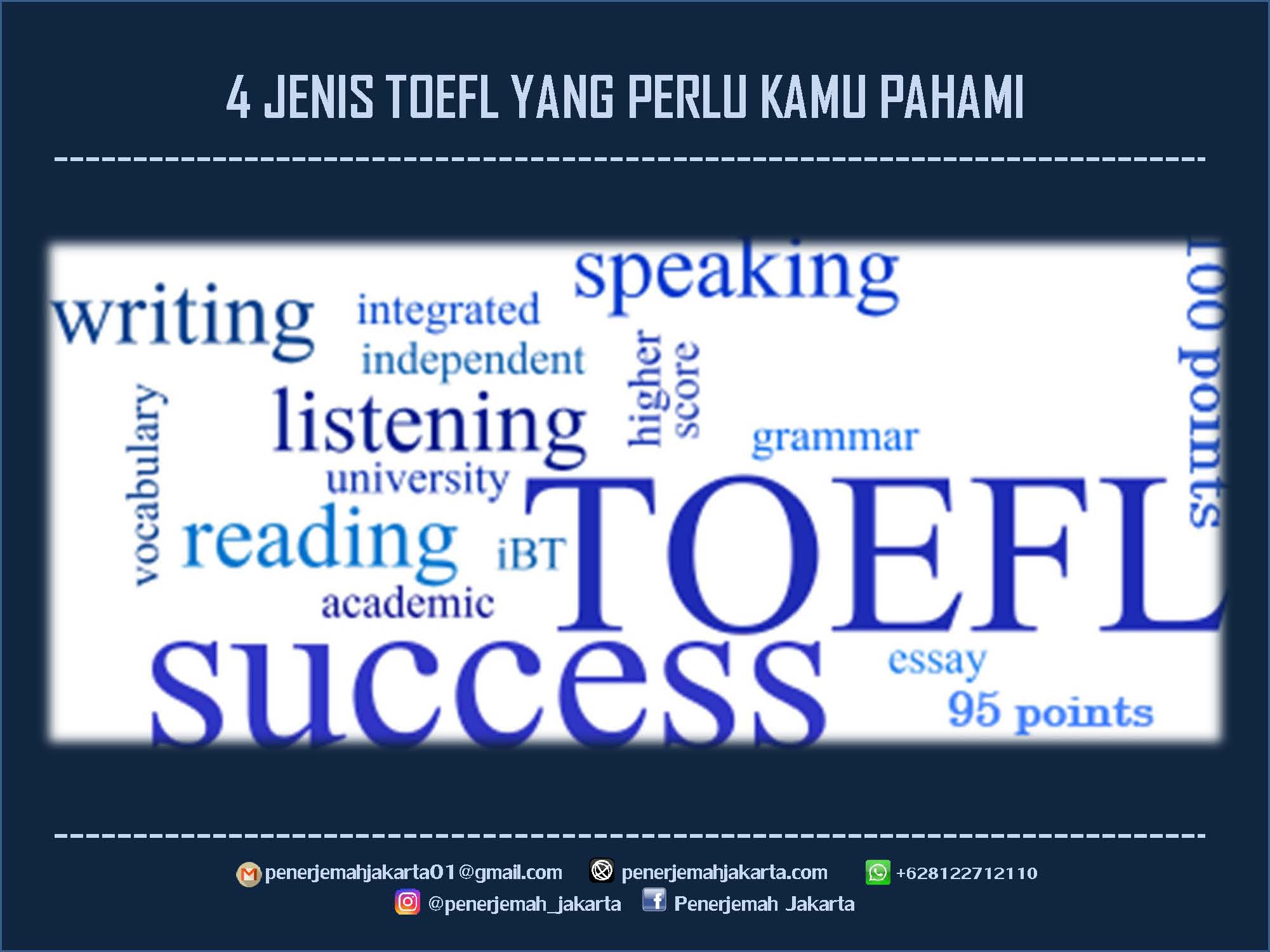 Jenis TOEFL yang Perlu Kamu Tahu