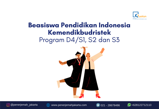 Beasiswa Pendidikan Indonesia Kemendikbudristek untuk D4 S1 S2 dan S3