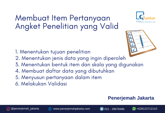 Membuat item angket penelitian yang valid