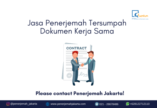 Jasa Penerjemah Tersumpah Dokumen Kerja Sama