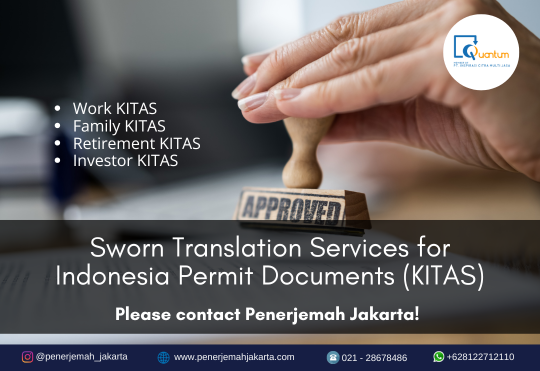 Sworn Translation Services for Indonesia Permit Documents (KITAS)
